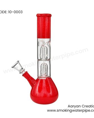 10 INCH DOUBLE PERCOLATOR 14MM RED