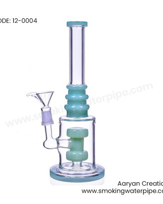 12 INCH DOUBLE HAMMER TO CAKE LAYERED PERC BONG GREEN
