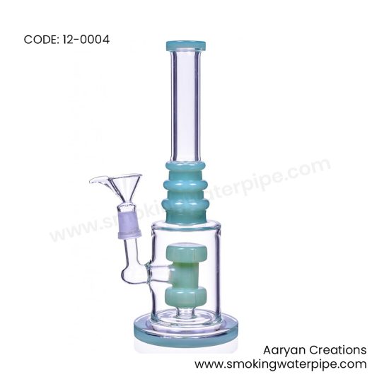 12 INCH DOUBLE HAMMER TO CAKE LAYERED PERC BONG GREEN