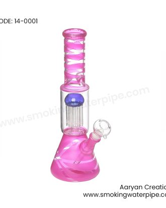 14 Inch 10 Arm Tree Percolator Ice Waterpipe Glass Bong Hookah Pipe Pink