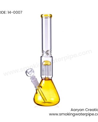 14 inch BEAKER BASE BONG WITH 8 ARM TREE PERC WATER PIPE   AMBER