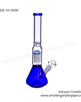 14 inch BEAKER BASE BONG WITH 8 ARM TREE PERC WATER PIPE   BLUE
