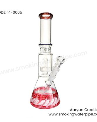 14 inch Raked Beaker with Showerhead Water Pipe 19mm Red