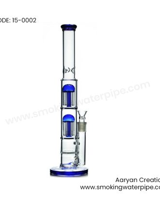 15 INCH Honeycomb Double Tree WATER PIPE BLUE