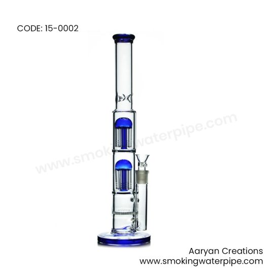 15 INCH Honeycomb Double Tree WATER PIPE BLUE