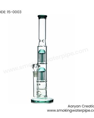 15 INCH Honeycomb Double Tree WATER PIPE GREEN