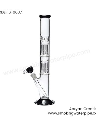 16 inch usa quality bong 19mm double perc black water pipe