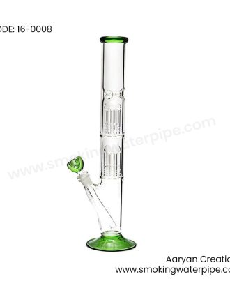 16 inch usa quality bong 19mm double perc green water pipe