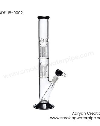 18 INCH DOUBLE TREE BLACK BOTTOM WATER PIPE BLACK BOWL 19 MM