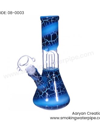 8 Inch CRACKLE PERCOLATOR BLUE water pipe 19mm