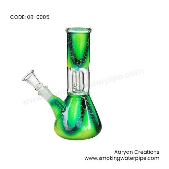 8 Inch CRACKLE PERCOLATOR GREEN water pipe 14mm