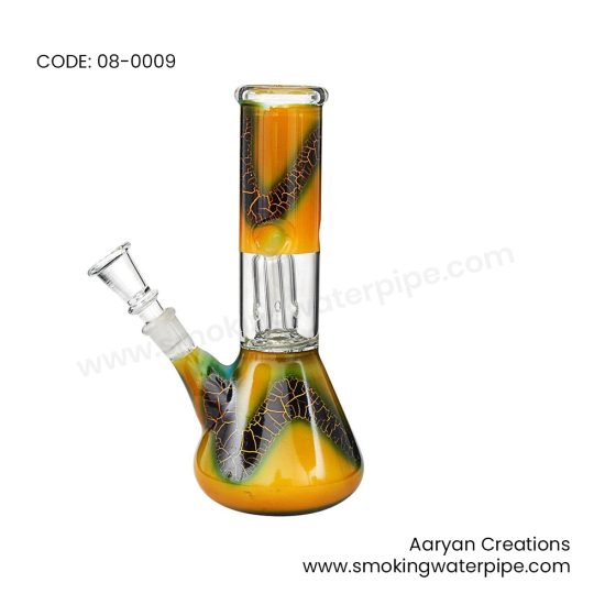8 Inch CRACKLE PERCOLATOR YELLOW water pipe 14mm