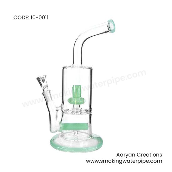 10 green double perc water pipe 14mm