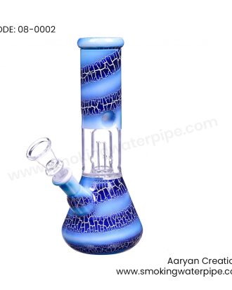 8 Inch CRACKLE PERCOLATOR BLUE water pipe 14mm